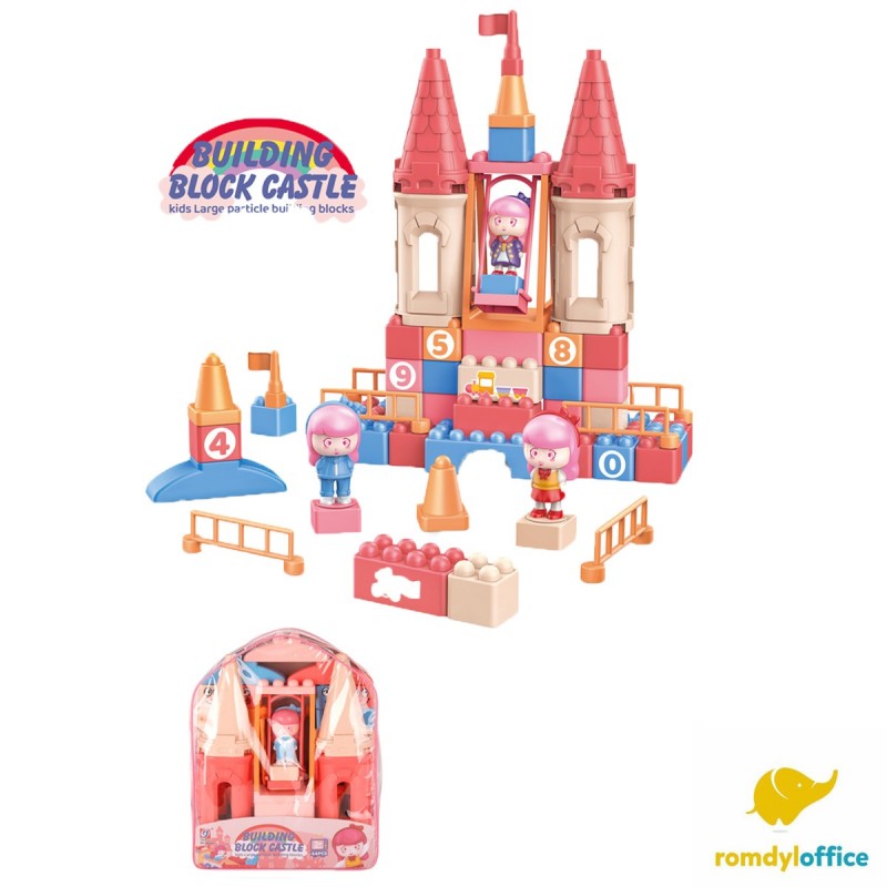 Gentuță cu cuburi de construi tip castel cu 44 de elemente
