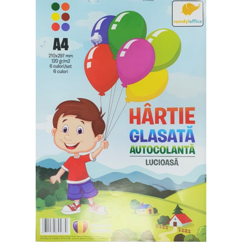 GLS-6 HARTIE GLASATA AUTOCOLANTA 6 COLI 25/SET