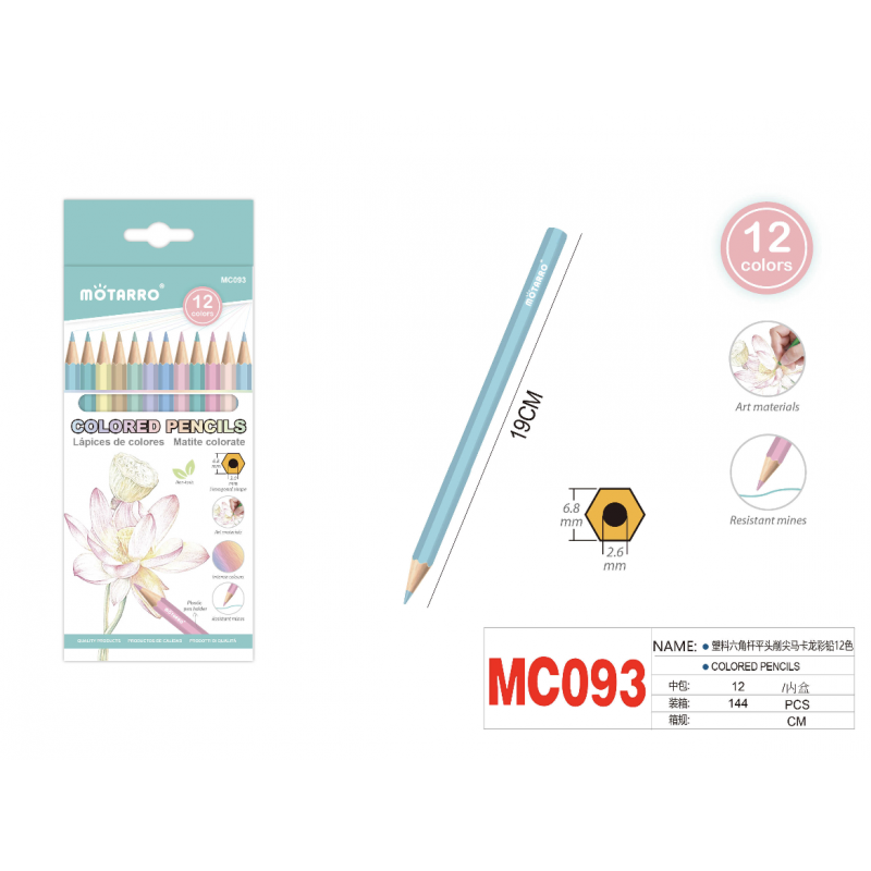 MC093 CREIOANE COLOR PASTEL 12CUL MOTARRO