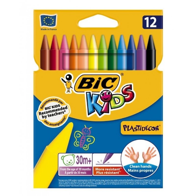 BIC CREIOANE CERATE 12 CULORI PLASTIDECOR