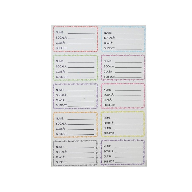 ET-5 ETICHETE SCOLARE 19*27CM 10 COLI/SET