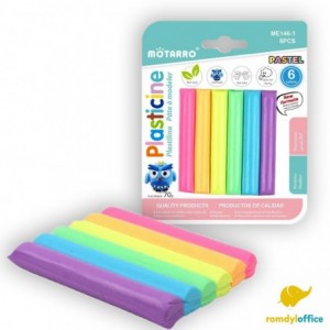 ME146-1 PLASTILINA PASTEL 6 CULORI MOTARRO, bax 144