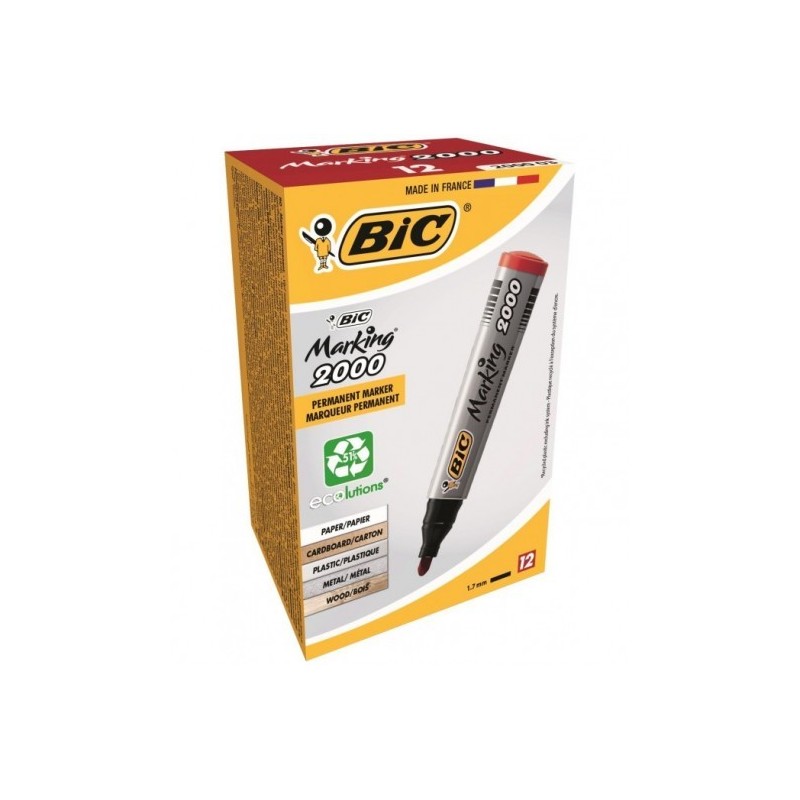 BIC MARKER PERMANENT 2000 ROSU set 12
