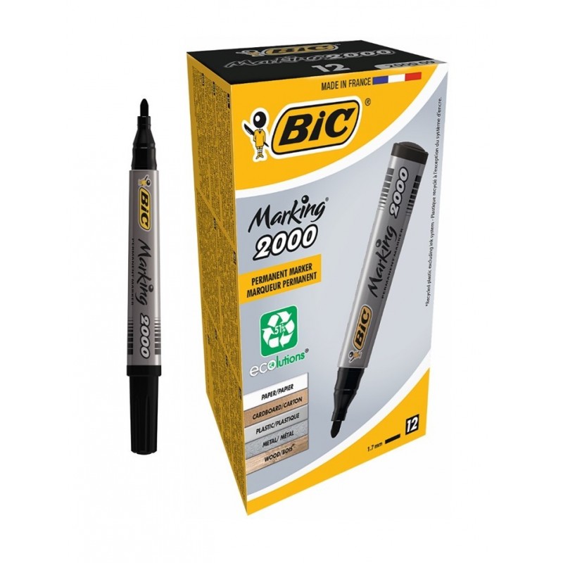 BIC MARKER PERMANENT 2000 NEGRU set 12