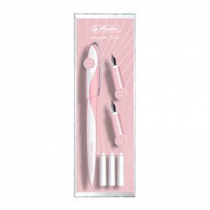 HZ-BLISTER STILOU CALIGRAFIE+3 PENITE ROZ Herlitz