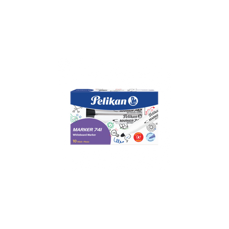 HZ-MARKER WHITEBOARD 741 NEGRU set 10 Pelikan
