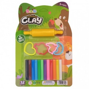 PLS-0964 BLISTER PLASTILINA 12 CUL+ACCESORII, bax 144