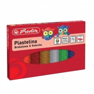 HZ-PLASTILINA 8 CUL/SET GLITTER Herlitz