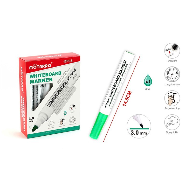 MC036-14 MARKER WHITEBOARD VERDE, set 12