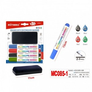 MC085-1 SET MARKER WHITEBOARD 4 CUL+BURETE