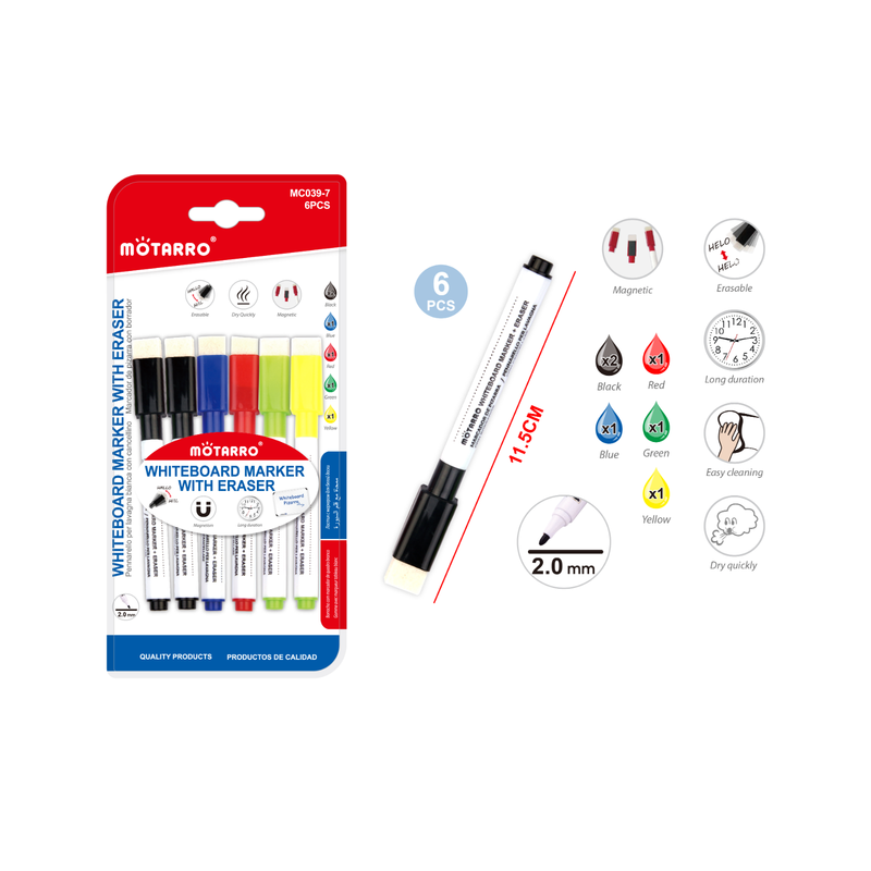 MC039-7 SET 6 MARKER WHITEBOARD CU BURETE, set 12