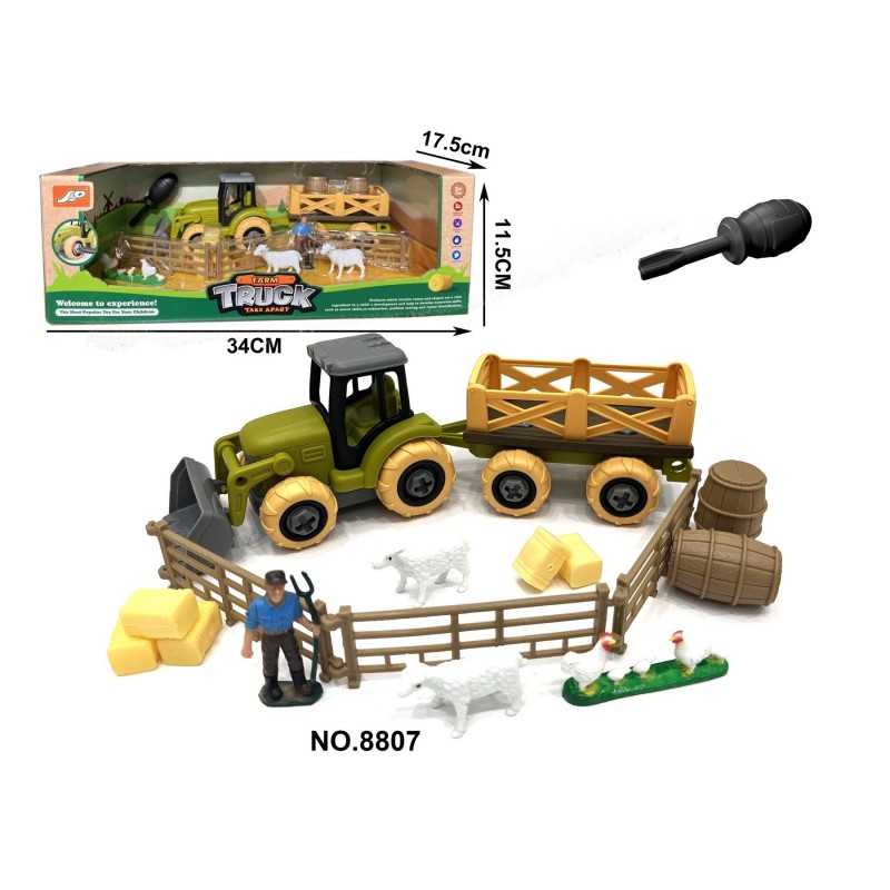 8807 TRACTOR CU FERMA 34*18*12cm, bax 36