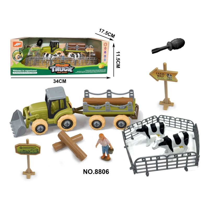 8806 TRACTOR CU FERMA 34*18*12cm, bax 36