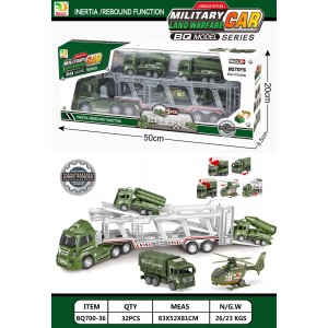 BQ700-36 CAMION TRAILER ARMY 50*10*20cm, bax 32