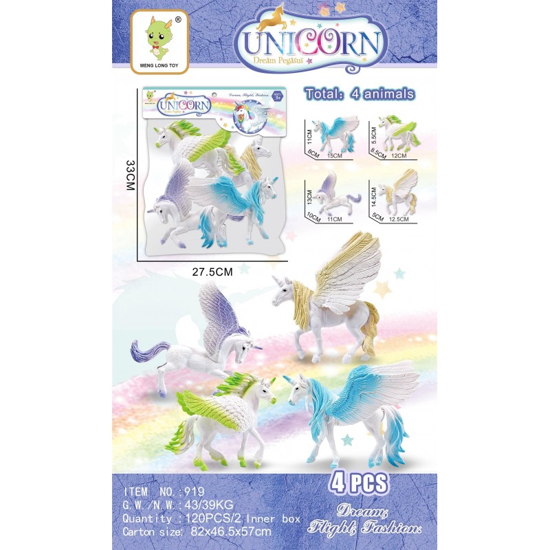 919 SET FIGURINE UNICORN 28x33cm, bax 120
