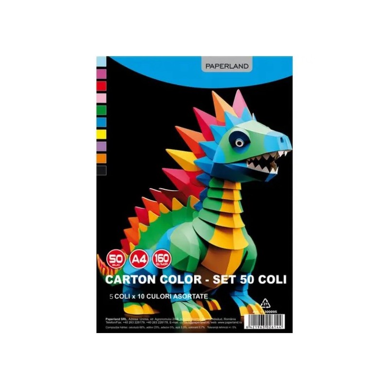 PP-CT-50 CARTON COLOR 160GR 10CUL 50COLI/SET