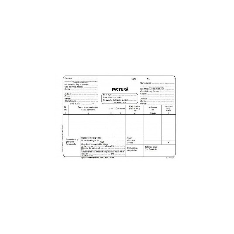 FACTURA (CU TVA) A5 - 3EX AUTOC. (CARNET)