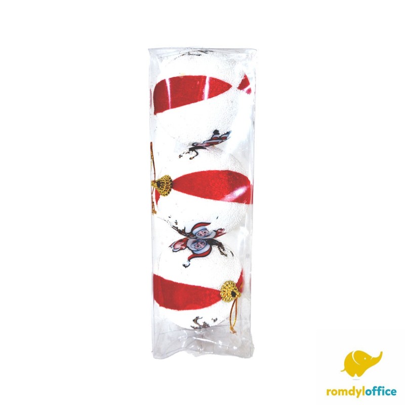 RF254-8 GLOBURI ROSII 8CM 3/SET